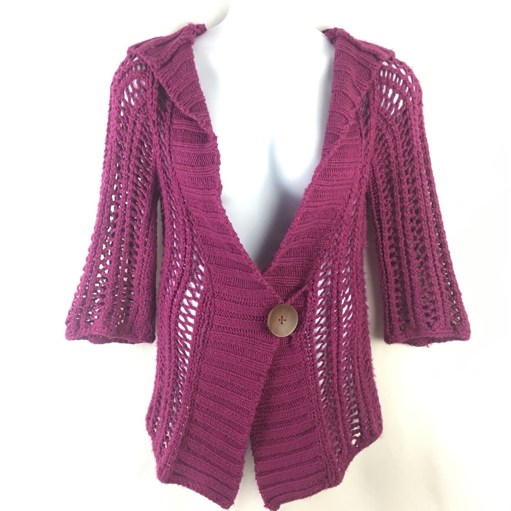 Free People Large Purple Crochet Open Knit